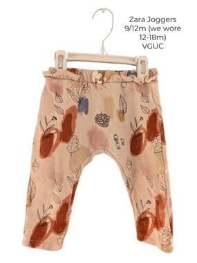 Zara Blueberry Forage Joggers 12m 18m girls clothing small shop